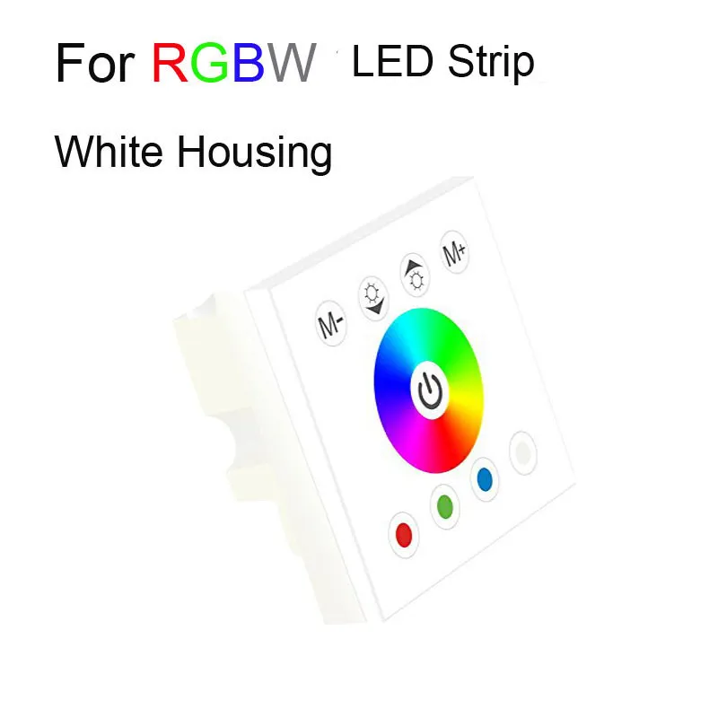 RGB RGBW única cor montado na parede LED controlador interruptor controladores de painel de toque para 3528 5050 5630 luzes de tira LED lâmpada preta Wh1508536