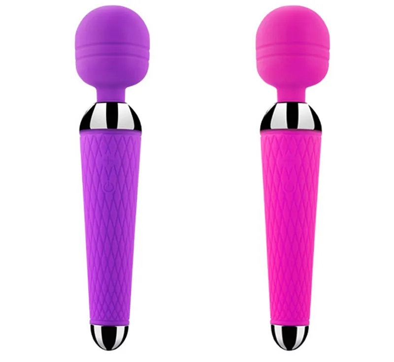 Super kraftfull oral clit vibratorer för kvinnor USB uppladdningsbar AV Magic Wand Vibrator Massager Vuxen sexleksaker för kvinna