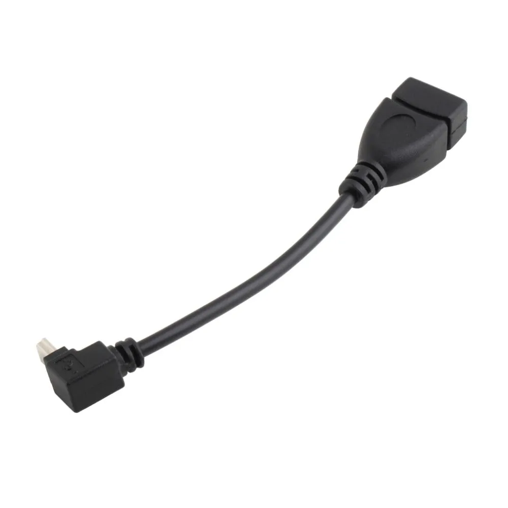 L Sharp 90 Graus USB B Adaptador de Conversão Macho USB A Fêmea para Mini 5P OTG Cabo Cabo para baixo para MP3 Adaptador de Unidade Flash de Áudio de Carro