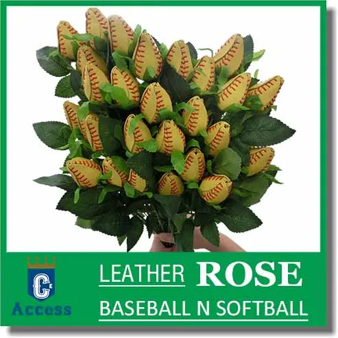 Softbol/Béisbol cuero rosa de tallo largo, juego, deporte, jugador, regalo