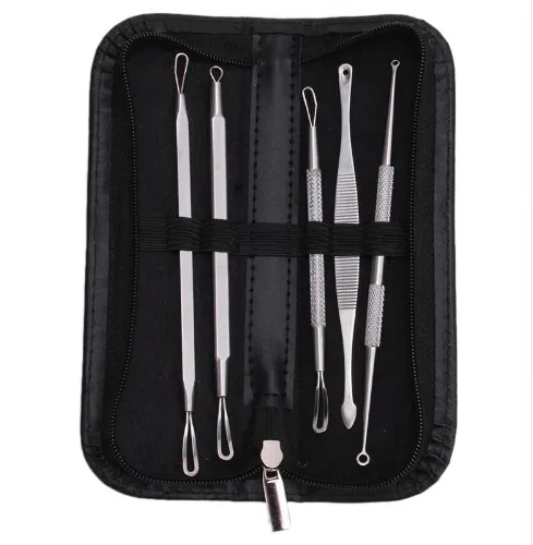 Wholesale Silver Stainless Blackhead Comedone Acne Blemish Extractor Remover Pimple Pin Cosmetic Health Beauty Care Needle Tool free shippin