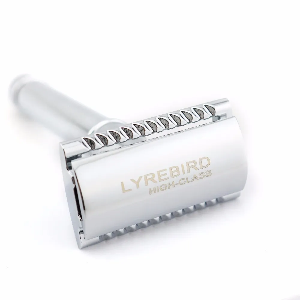 Lyrebird 高級銀色両刃安全カミソリ シェービング カミソリ S3 最高品質白箱付き 新品