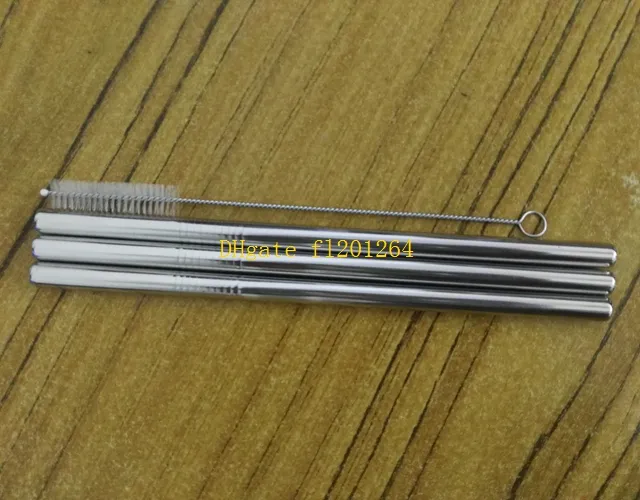 =9.5*215mm straws +brush Metal Drinking Straw Stainless Steel Drinking Straw
