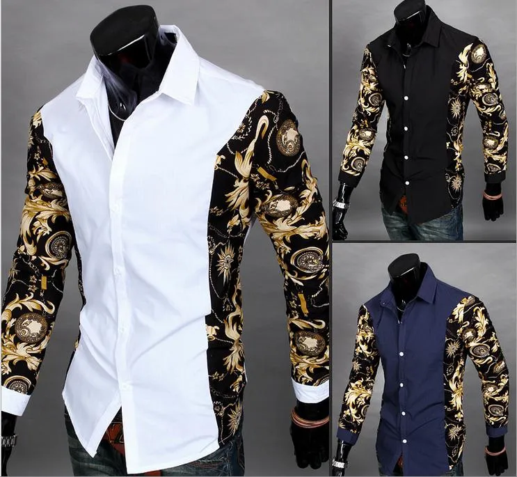 black and gold mens dress shirt