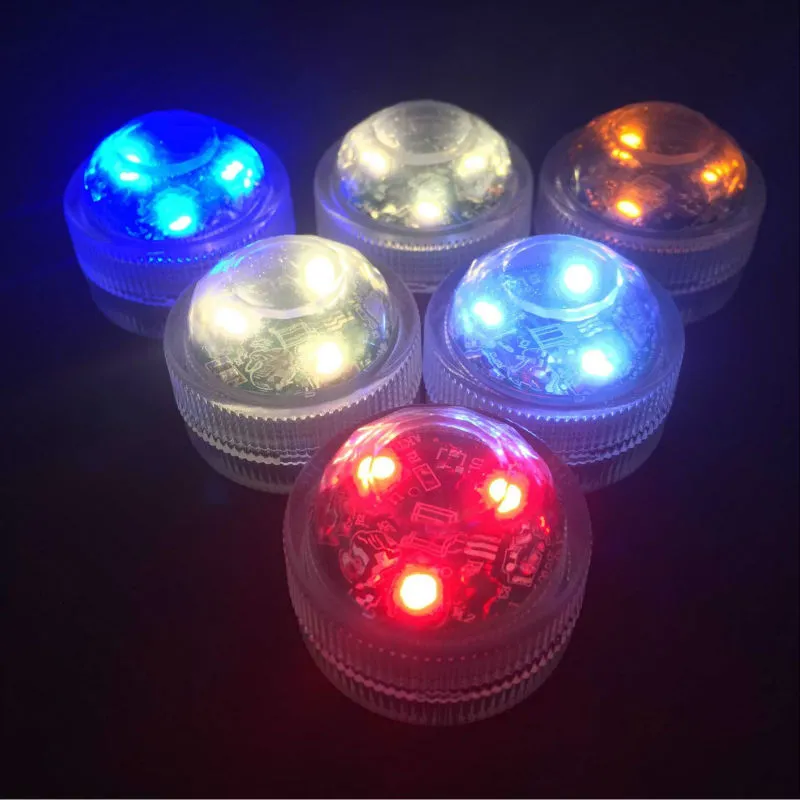 Photophore à Triple LED Super lumineux, lumière Led Submersible, étanche, décoration de pièce maîtresse pour fête de mariage, de noël et de saint-valentin