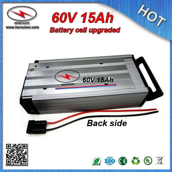 Gratis frakt 60 Volt litiumbatteri med rack 60V 15AH litiumbatteri 15A BMS Samsung Cell Aluminium Case för elektrisk cykel