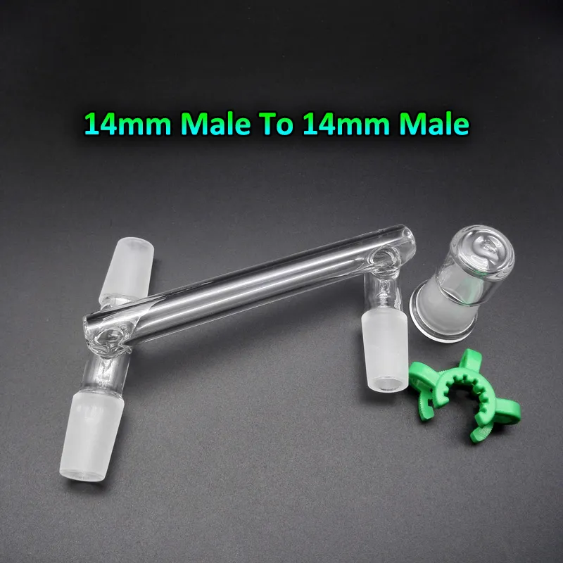 3 Joints Glass Drop Down Adapter med Reclaimer Adapter och Keck Clip 2 Male 1 Female Joint 14mm 18mm Glass Dropdown