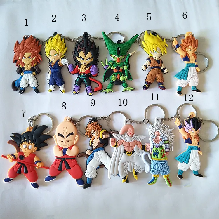 2017 Cute Dragon Ball Toys Goku figuras de acción PVC suave de doble cara llaveros llaveros 2017 Cute Dragon Ball Toys Goku figuras de acción PVC suave de doble cara llaveros llaveros