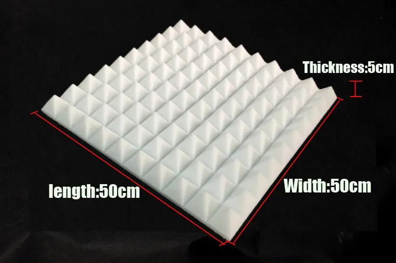 50x50x5cm Eco-friendly Acoustic Foam Sound Absorption Pyramid Tile Wall ...