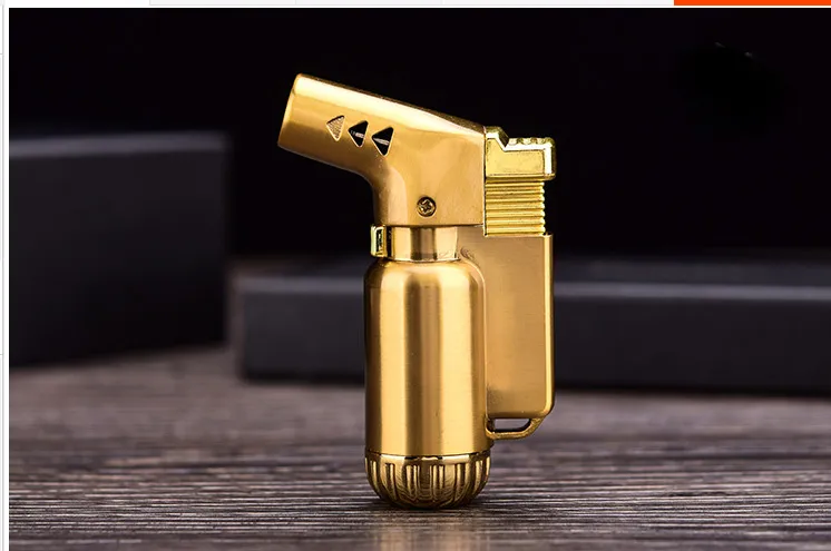 Nuevo llega portátil metal butano antorcha pistola encendedor Jet llama a prueba de viento recarga cigarro encendedor herramienta de cocina pistola pulverizadora Jet llama encendedor