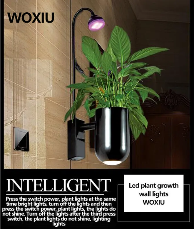 WOXIU planta de luces de pared hediye bitki büyümek Led Işıklar Spektrum Şerit Lamba 8 w Topraksız Akvaryum Su Geçirmez kapalı duvar dekorasyon