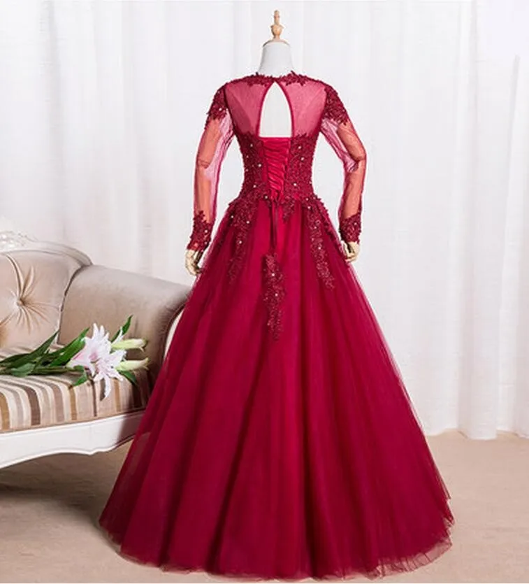 Robe mère de la mariée à manches longues, charmante ligne a en Tulle avec des appliques de perles, robes formelles sur mesure, tendance, nouvelle collection