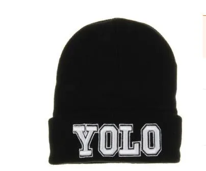 Mode Männer Hip Hop YOLO Brief Hysteresen Mützen Hip Hop Winter Marke Design Benutzerdefinierte Strick Schädel Beanie Caps für Frauen Hüte Heißer Stil