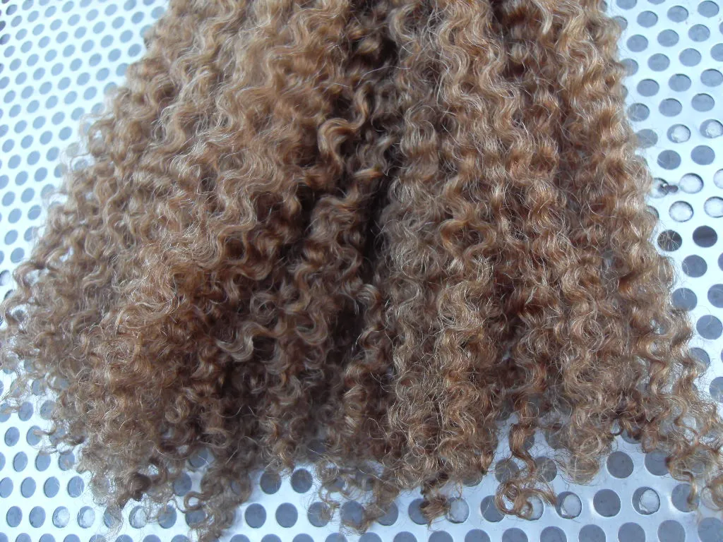 nouvelle arrivée mongole crépus bouclés cheveux clip de trame dans les extensions de cheveux frisés bouclés blonde 27 # couleur extensions humaines peuvent être teints