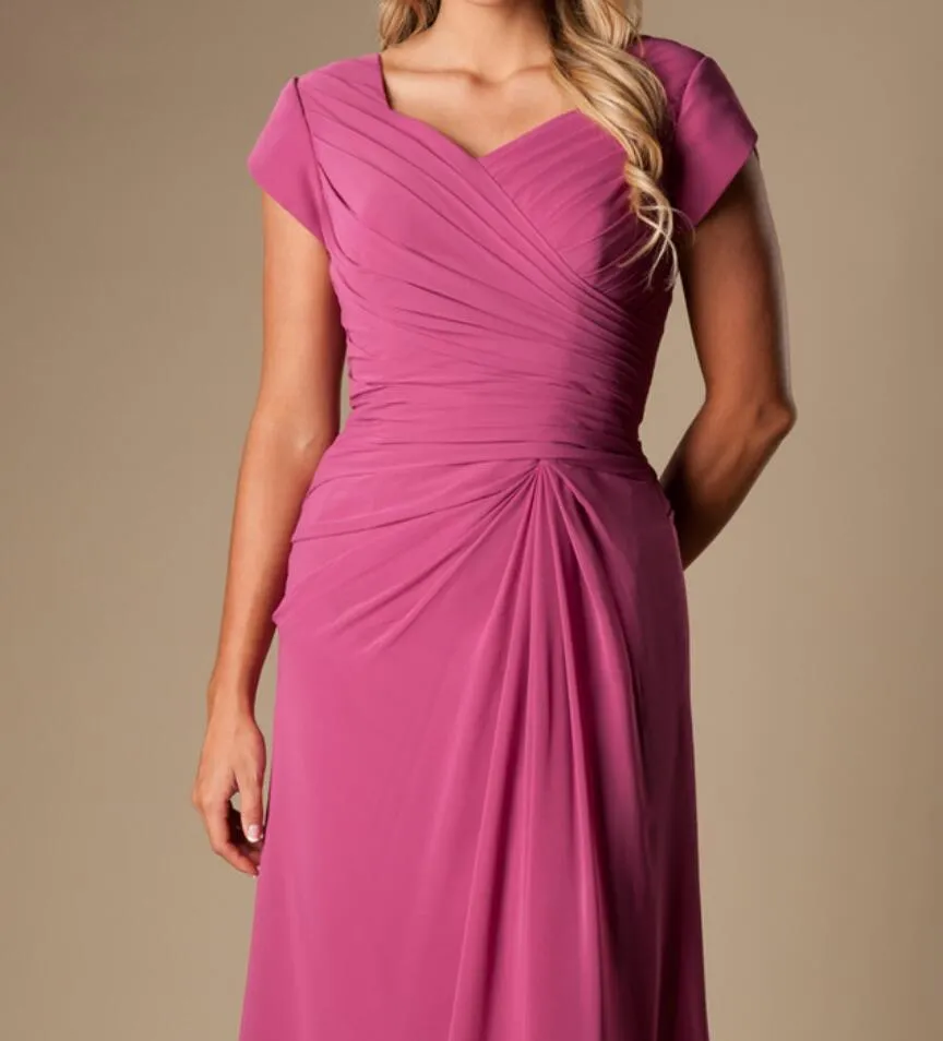 mother of the bride dresses brown Blue Pleated V-Neck Cutout Long Sleeve Mini Dress main image 0