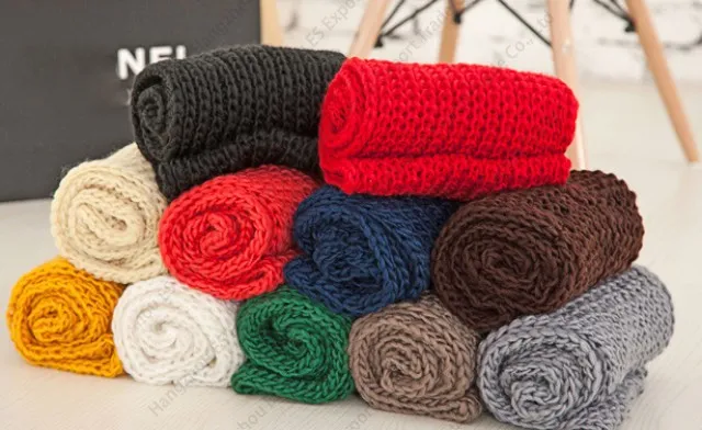 Malha Infinity Scarves Cor pura dois anéis de inverno cachecol 130 x 25 cm 10 cores atacado escara