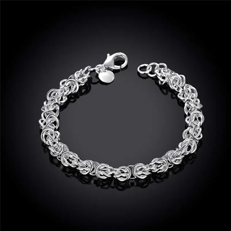 Bracelet chaîne plaqué argent sterling 925 de haute qualité, bijoux à la mode pour hommes, livraison gratuite, prix d'usine
