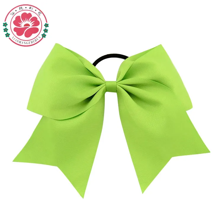 Hurtownia-8 cal Duże Solidne Dziewczyny Cheerleaderek Hair Bow Grosgrain Wstążka Wstążka Soin Bow Elastyczny Zespół Ponytail Włosy Uchwyt Dla Dziewczyny / Kobiet 598