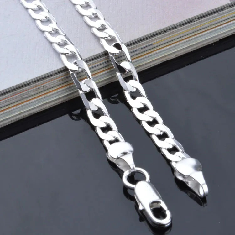 Silver Smycken 925 Sterling Silver Plated Pretty Cute Fashion Charm 4mm Rope Chain Halsband Smycken Ny Ankomst Julklapp