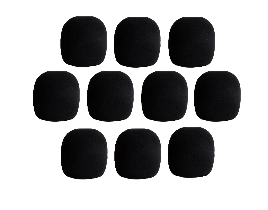 10 Pieces Black Microphone Foam Cover Mic Grill Windshield Windscreen for Handheld Microphone