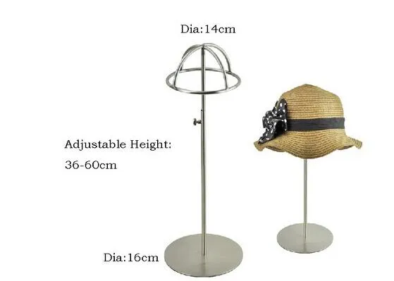 Metal Hat Holder Stand Silvery Hat Display Rack rostfritt stål Cap Display Rack Desktop