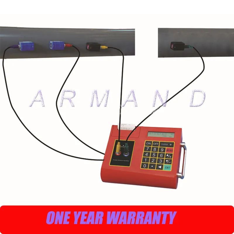 Débitmètre de liquide à ultrasons avec compteur de température/chaleur TUC-2000E DN50mm-700mm imprimante intégrée Débitmètre numérique portable Transducteur TM-1