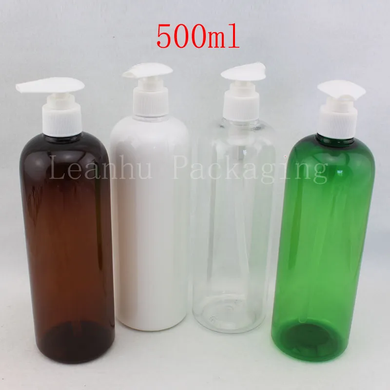 Botellas cosméticas vacías con bomba de loción, contenedor de PET con dispensador de jabón líquido, champú y crema, 500 ml X 14