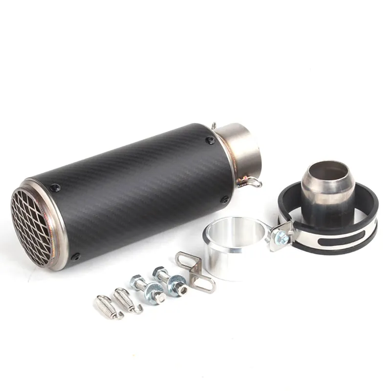 TKOSM 51mm 61mm Universal Escape Silenciador Da Motocicleta Modificado SC Exhaust Aço Inoxidável De Fibra De Carbono Caber Mais Moto