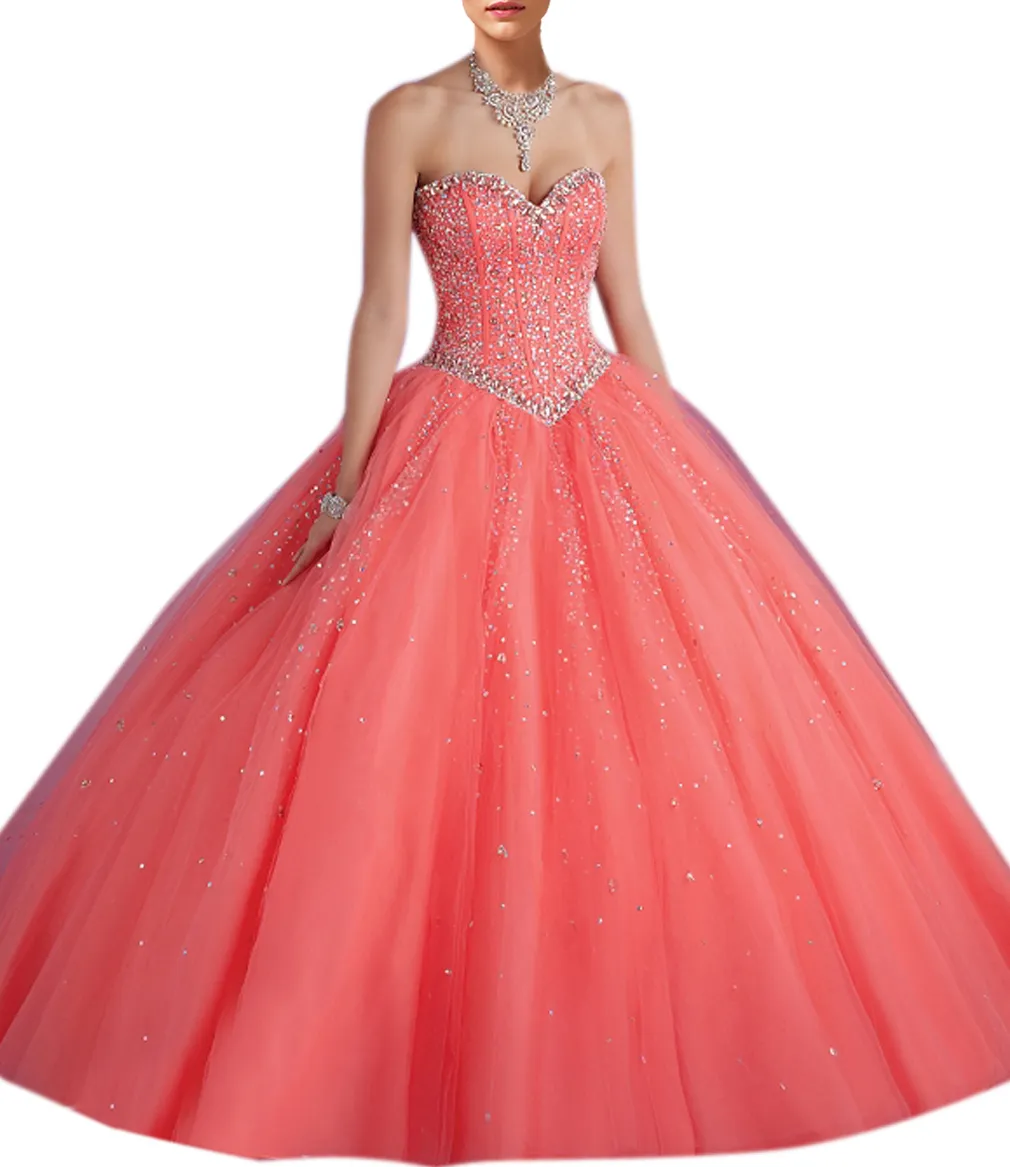 2019 glinsterende pailletten Crystal Quinceanera jurken nieuw echt beeld lieverd veter sweet 15 jaar prinses prom jurken met JA7372048