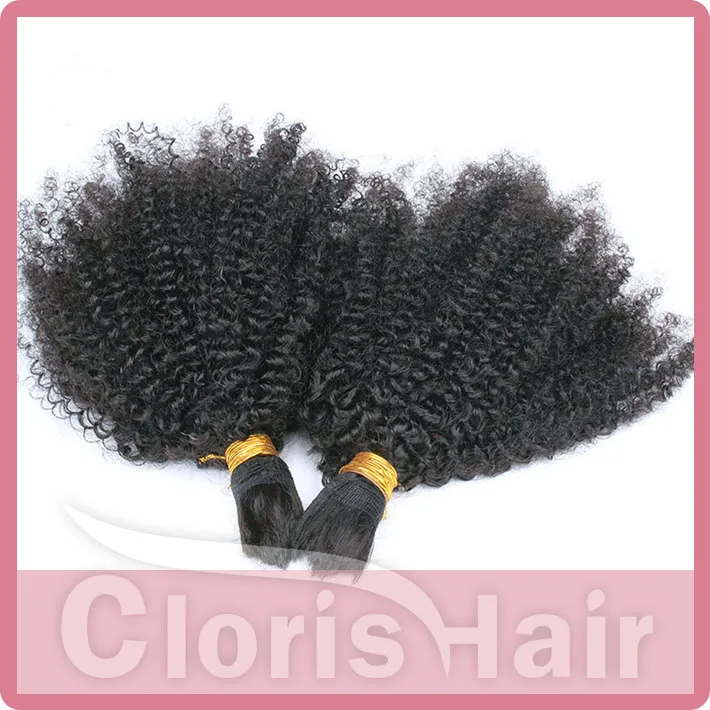 キンキーカーリーバルク髪のための延長のためのヒトの髪の髪の大バルクの横取りの生のインドのアフロ変態巻き巻きの人間の髪の毛の伸び束