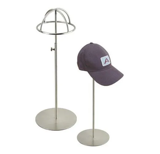 Metal Hat Holder Stand Silvery Hat Display Rack rostfritt stål Cap Display Rack Desktop