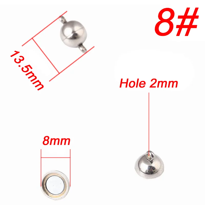 6/8/10 / 12mm fermoirs magnétiques fermetures à aimant en acier inoxydable fermoir boucle fit collier fait main chaîne collier fabrication