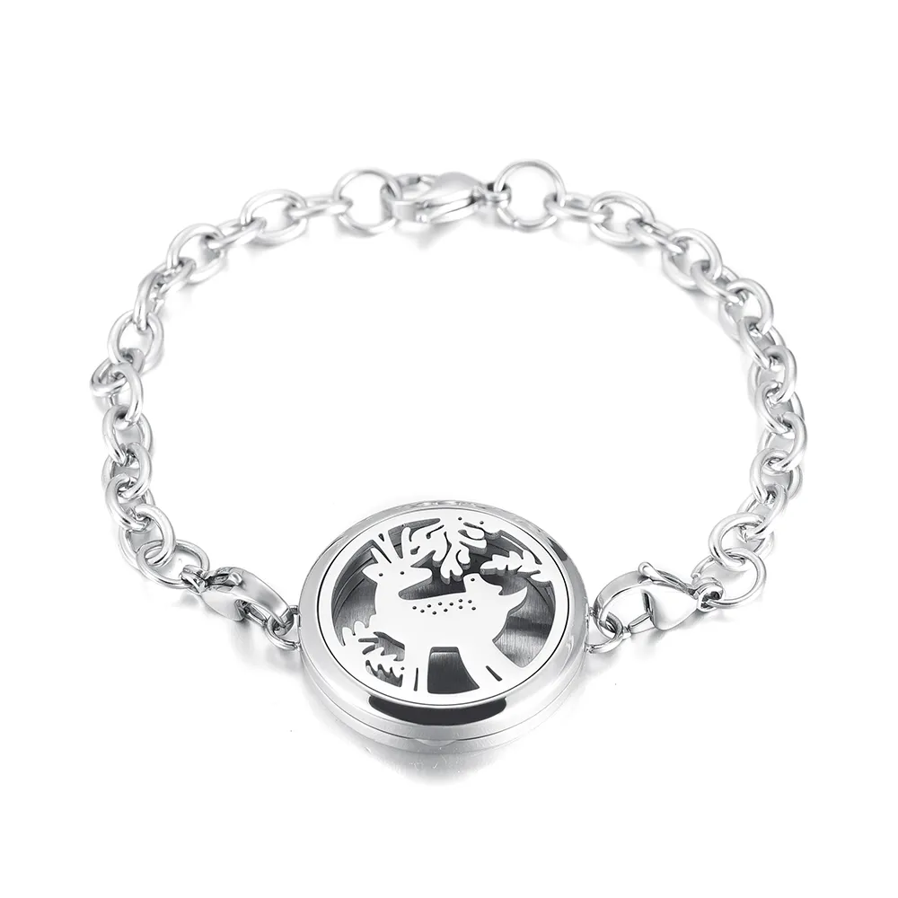 IJL3005 Bransoletka Dyfuzor Perfumy Boże Narodzenie Ze Stali Nierdzewnej Aroma Dyfuzor Medalion Bransoletka Bangle Link Chain Free 12 Wkładki