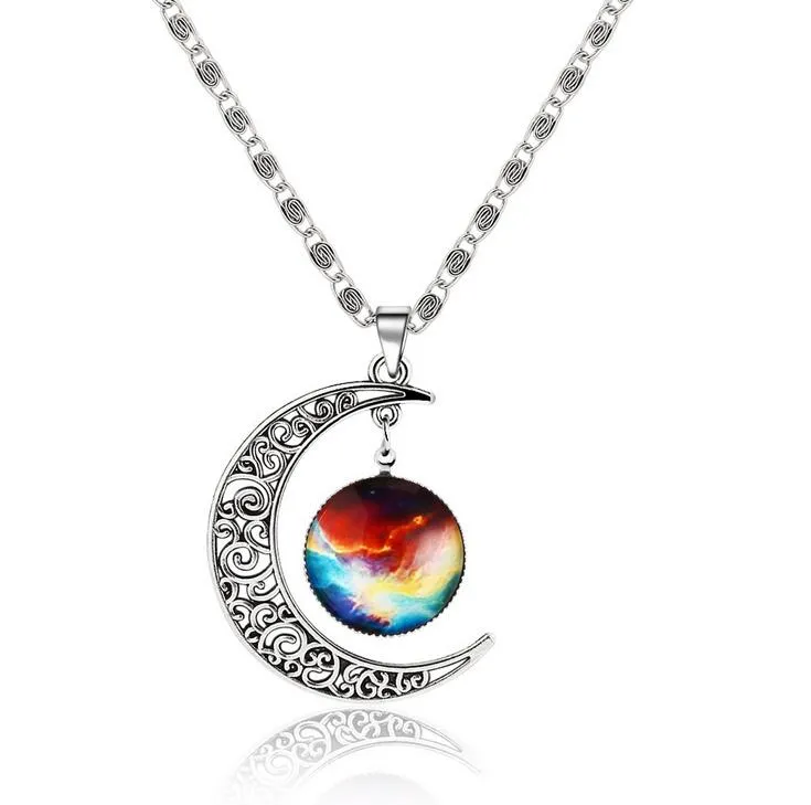 Collana di luna galassia luna di buona qualità sezione esplosione collana di gemme al chiaro di luna YP107 Ciondolo di arti e mestieri con catena