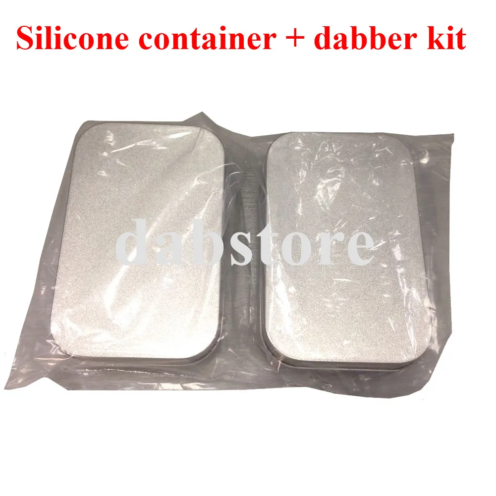 Conatiner en silicone approuvé par la FDA 5 ml * 2 pièces avec dabber dans un boîtier en fer pot de cire en silicone antiadhésif pour BHO