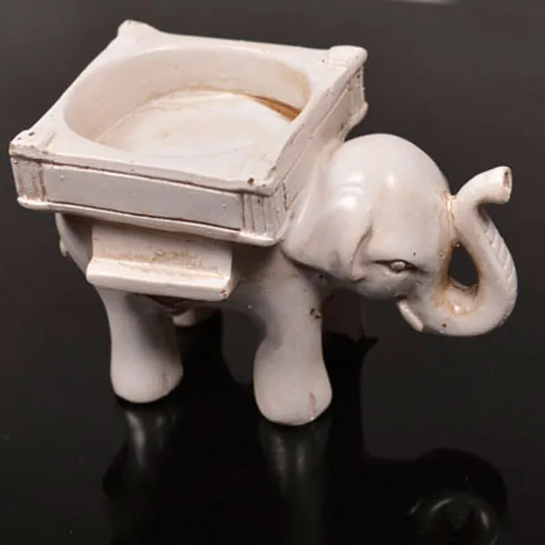 Lucky Elephant Tealight Candle Holder Ivory Bridal Wedding Party Home Decor PAly