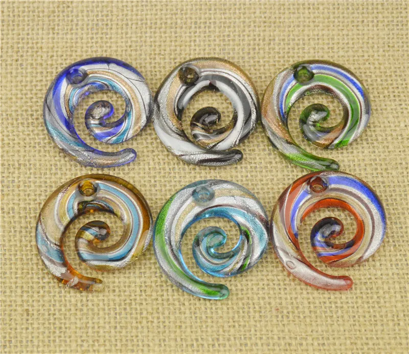 2016 pendentifs en verre collier bijoux en verre de Murano animaux escargots en forme de lampadaire glaçure pendentif en pas cher 12 pièces