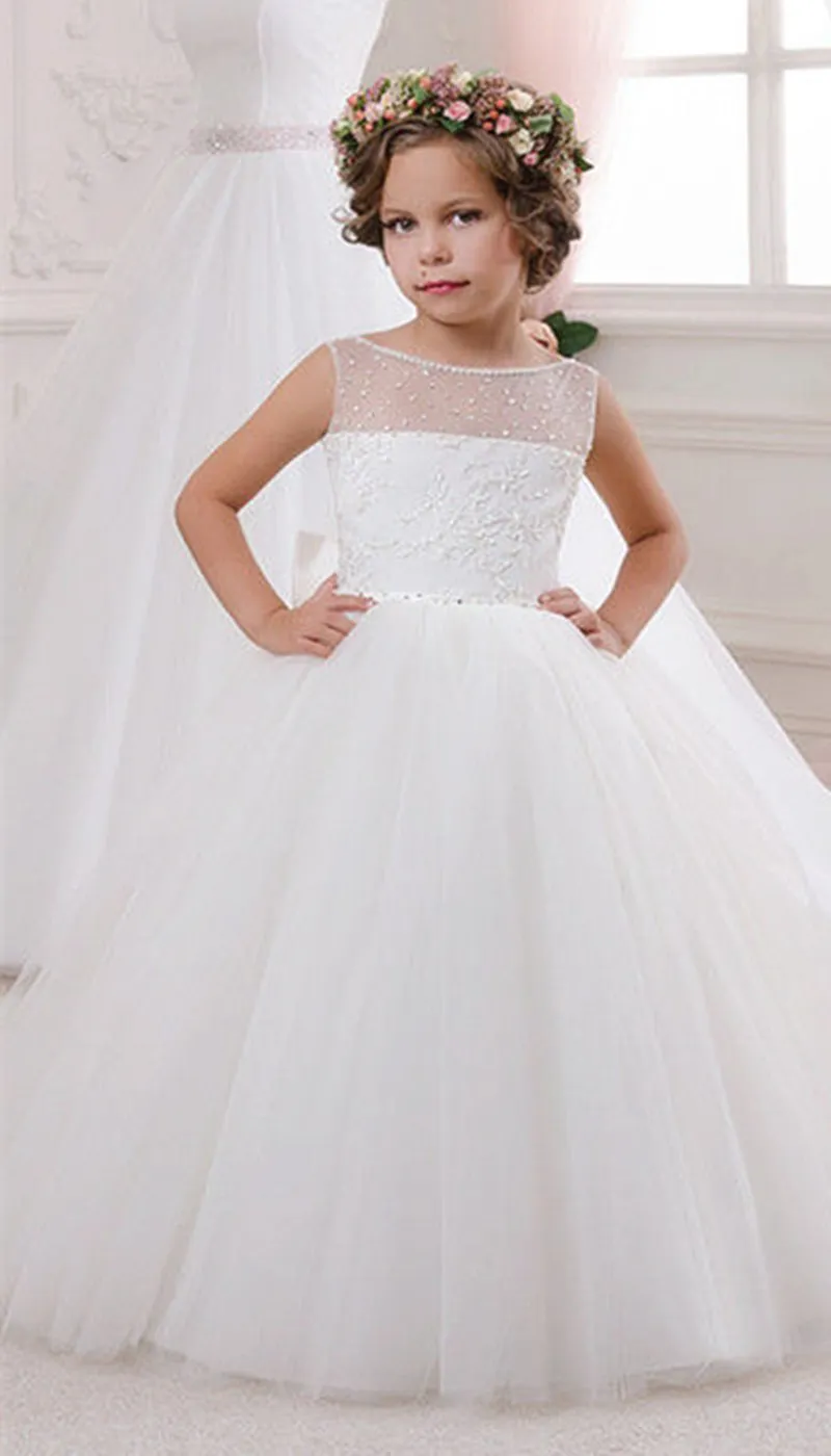 Lace Party Dress Floor-Length Princess Silhouette with Beaded Sash for  Girls Birthday and Holiday Events from Dhgate Flower Girls' Dresses - price  53.57