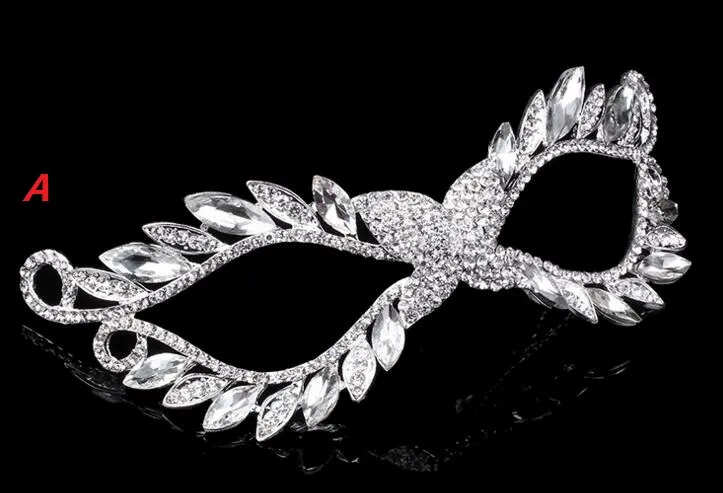 DIY Crystal Afinestone Маска венецианская маскарада маски для женщин сексуальная металлическая глазной свадьба курица ночная вечеринка Маска рождественский подарок