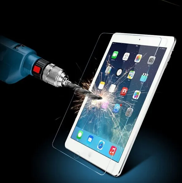送料無料プレミアム強化強化ガラススクリーンプロテクターフィルムケース、iPad 2 3 4、Giiftボックスパッケージ付きiPad Air Samsung