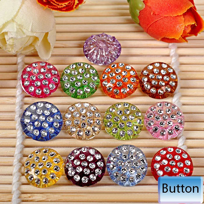 Boutons à tige de 12mm en acrylique transparent brillant pour vêtements, boîte-cadeau faite à la main, artisanat Scrapbook, bricolage, accessoires de couture