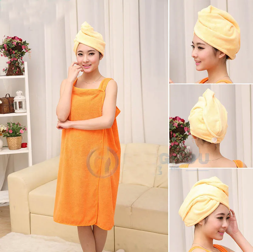 Nuovo asciugamano da bagno in microfibra SPA Beach Quick Dry Hair Magic Drying Turban Wrap Towel Hat Cap 60 * 25cm i WX-T01