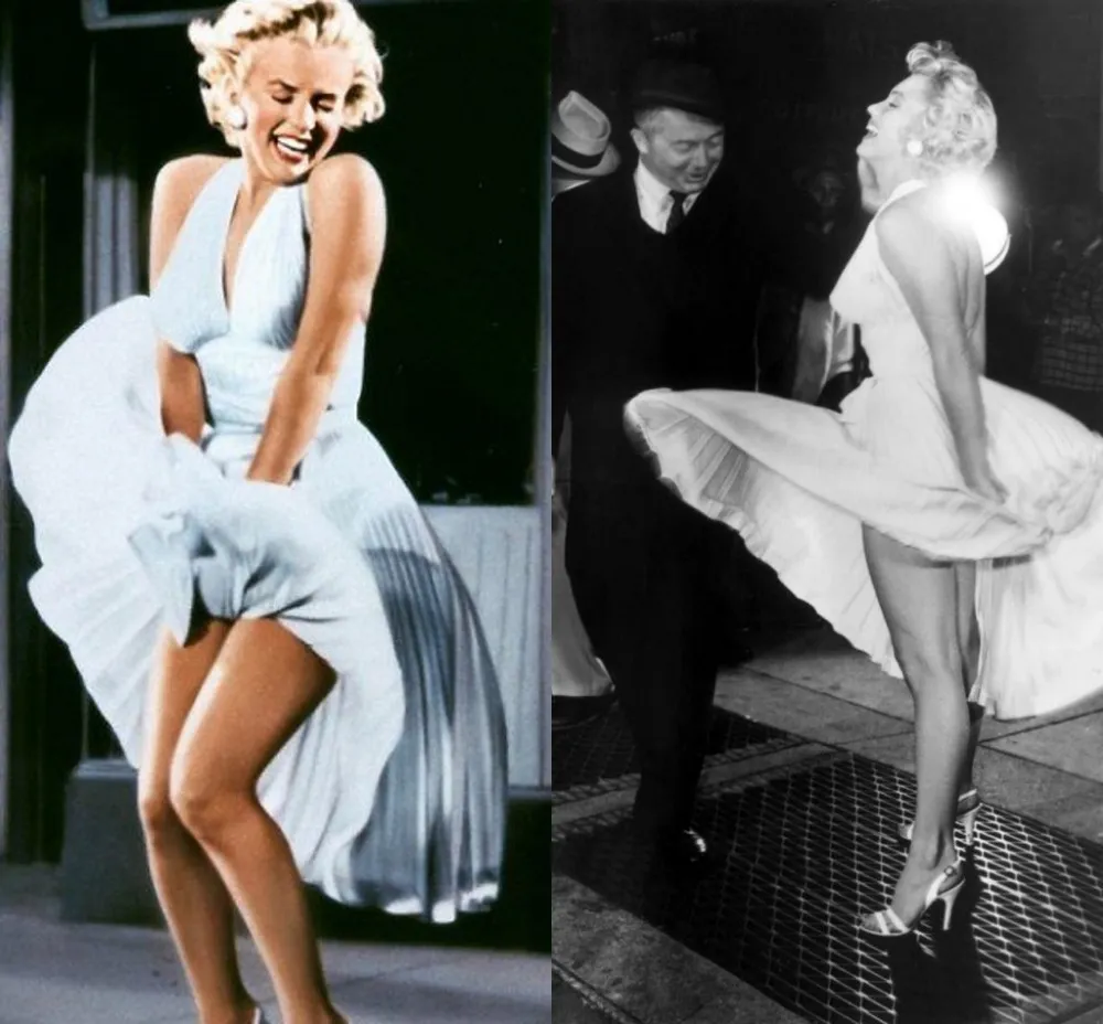 Vintage clásico Marilyn Monroe vestidos de novia de la celebridad Blanco Custom Made gasa sin espalda Vintage clásico Marilyn Monroe vestidos de novia de la celebridad Blanco Custom Made gasa sin espalda