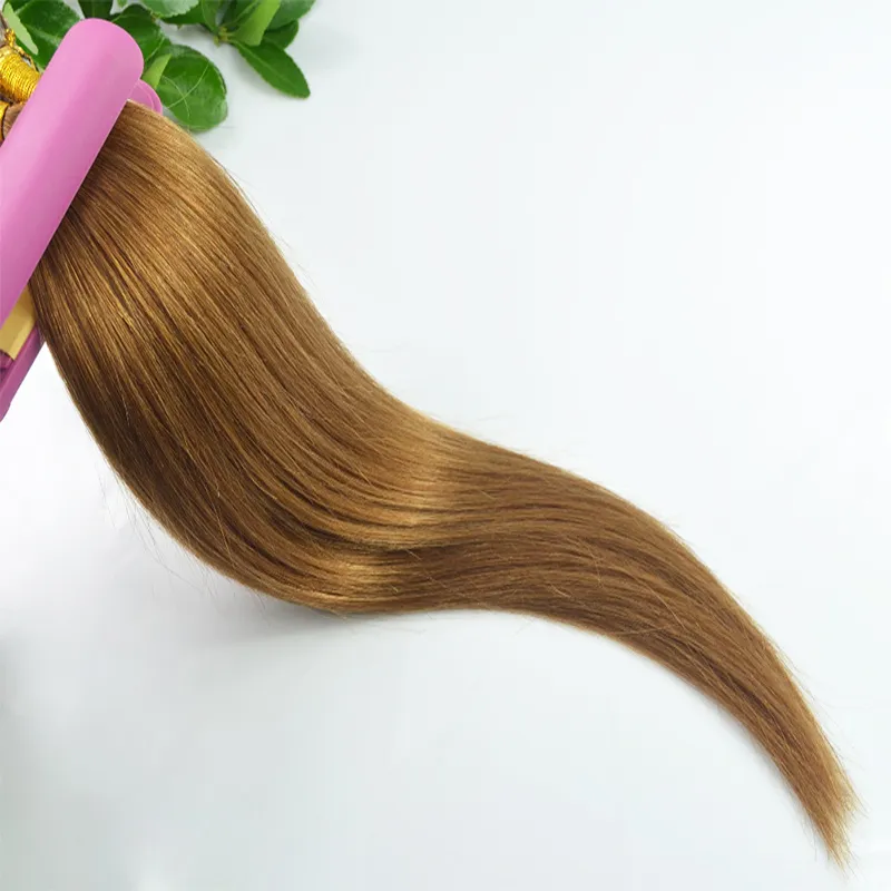 # 8 Ljusbrun brasilianskt rakt hår du tips hårförlängning 100g 100s pre bonded keratin stick tips mänskligt hår
