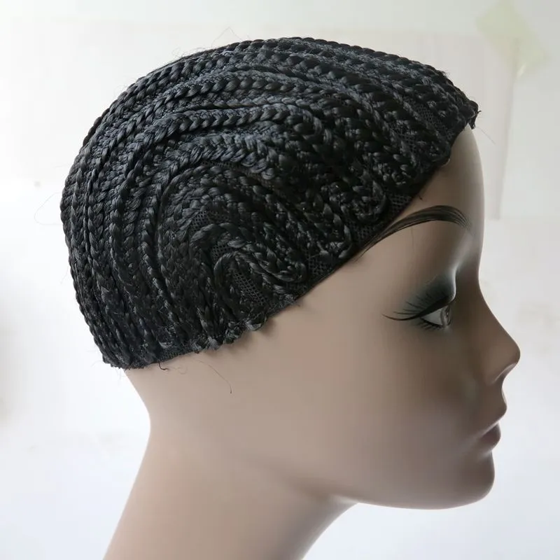 Flätad Cap Crochet Wig Caps Hairnets för att göra peruker färdiga flätat mönster på cap tree storlek