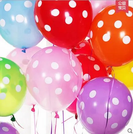 12 인치 라텍스 폴카 도트 풍선 웨딩 생일 풍선 장식 Globos 파티 Ballon Palloncini Anniversaire Kid Toys HJIA663