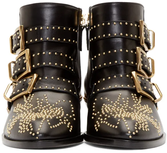 Red bottom studded boots on sale