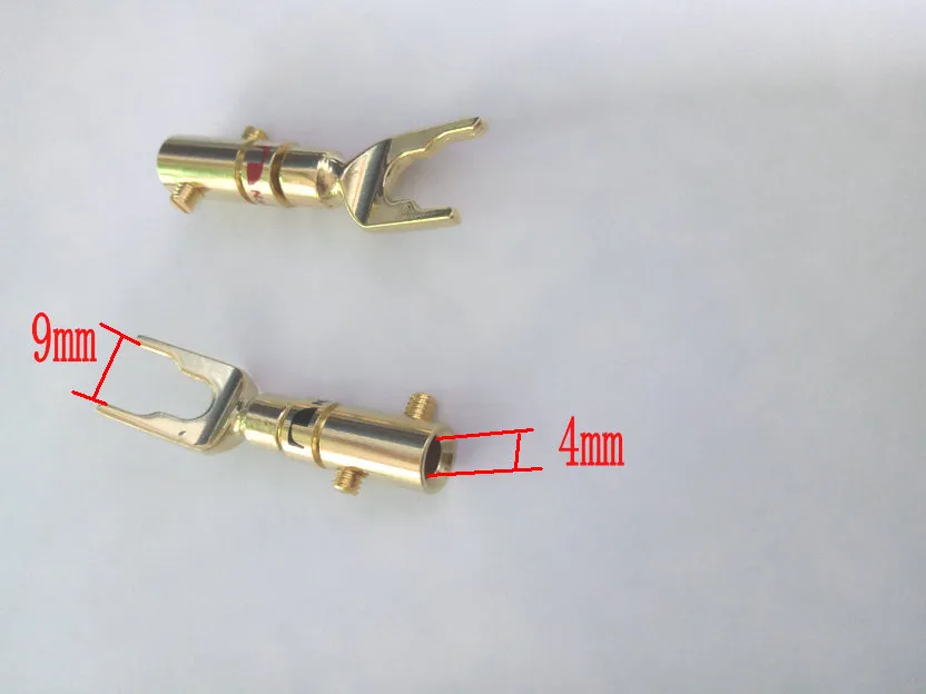 20 pcs copper Speaker Banana Spade Plug Screw Type Gold Plated adapter