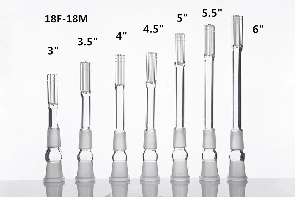 18mm Glazen Downstem 18F 18M Met 6 Gewapende 18.8 Vrouwelijke Mannelijke Frosted Joint Dropdown Glazen Bong Waterleiding 280