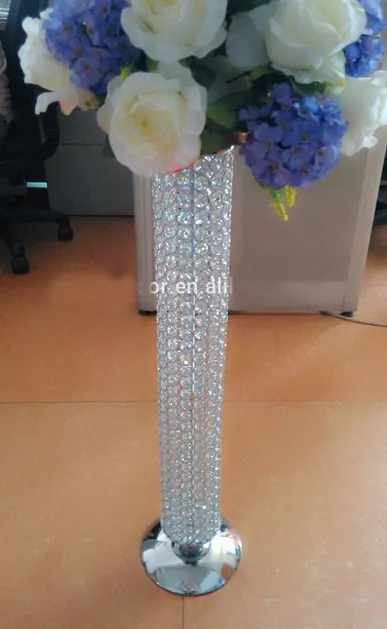 Partihandel Crystal Beaded Candle Holder Tall Bröllop Candelabra Centerpiece för bröllop och festdekoration med